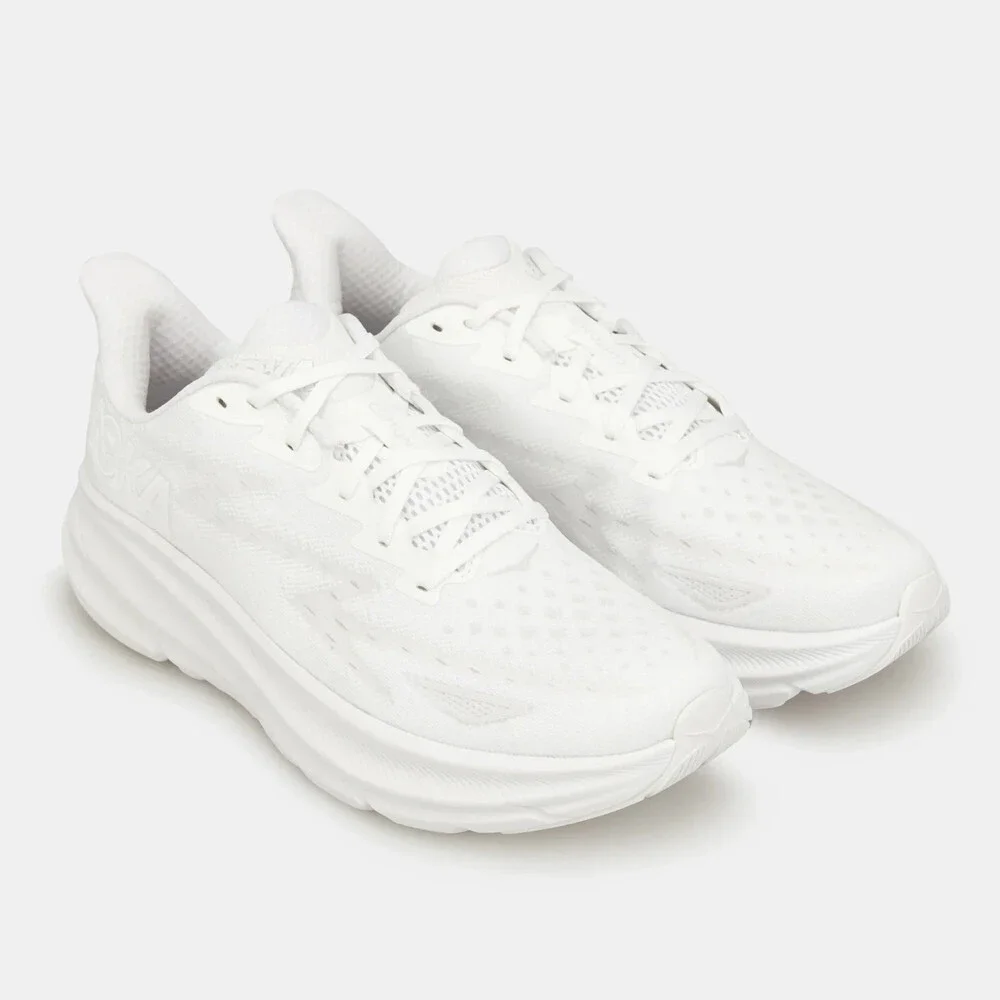 Hoka One One Clifton 9 1127895-WWH Sneakers Men 8 D White Running Shoes HTAT1736